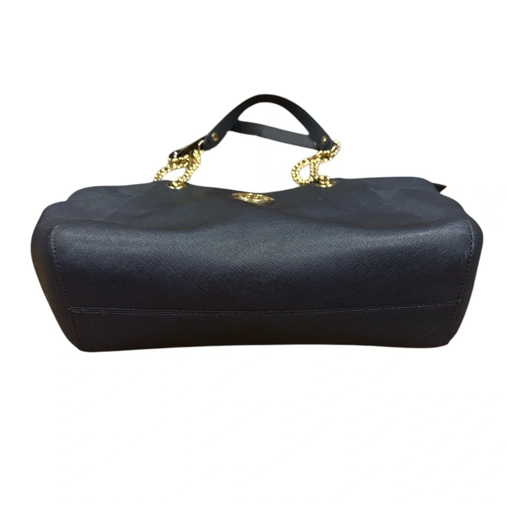 Michael KORS Chic Navy Shoulder Bag with Gold Chain